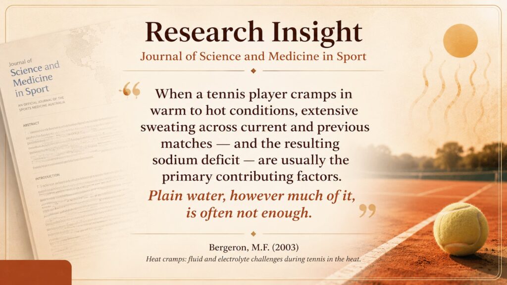 Tennis heat cramps research sodium loss